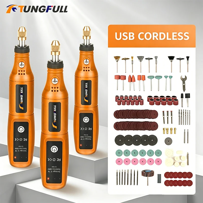 Power Tools Review - TUNGFULL 미니 전기 그라인더 무선 충전식