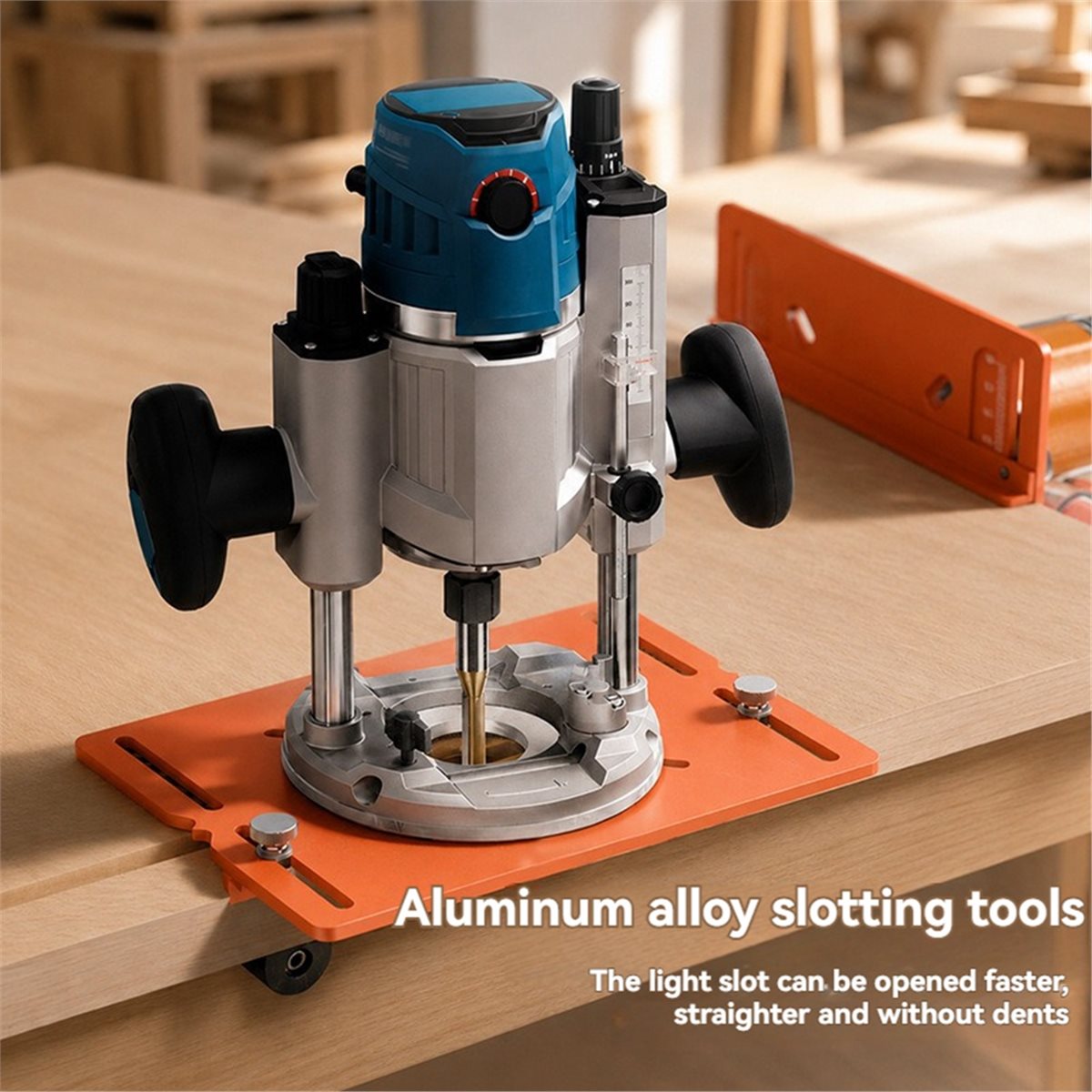 Router Trim Base - 듀얼 스케일 알루미늄 합금 목공 벤치