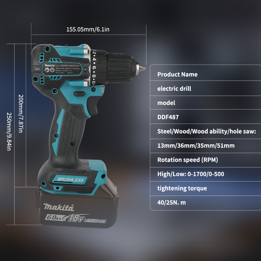 18V 브러시리스 무선 드릴 410W 40N·m 2단  - Power Tools Review 리뷰 및 가격